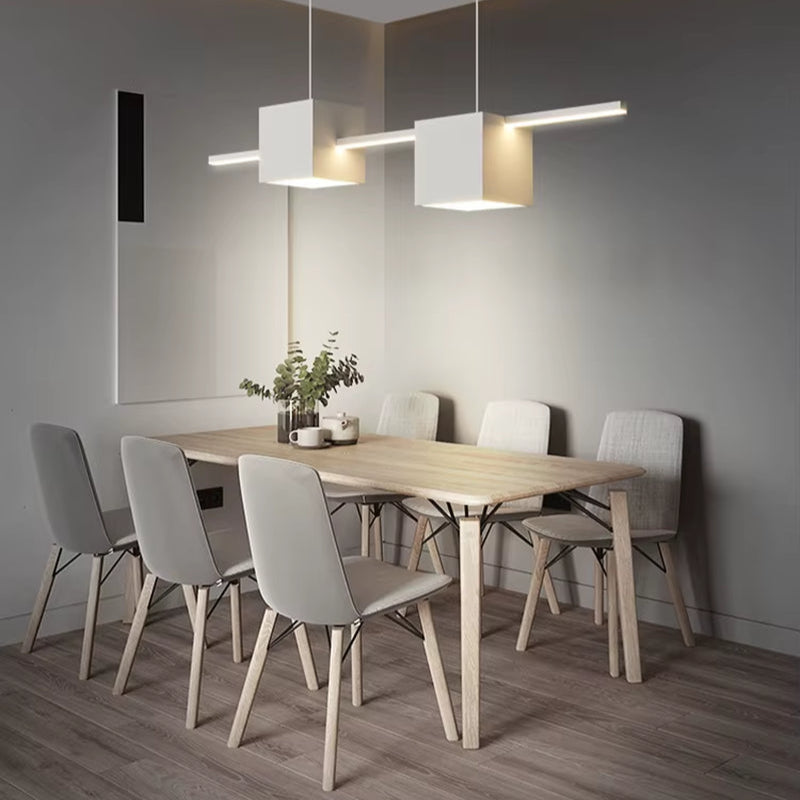 Minimalist Restaurant Chandelier Simple Modern Bar Table Chandelier Nordic Designer Creative Magic Square Box Office Chandelier