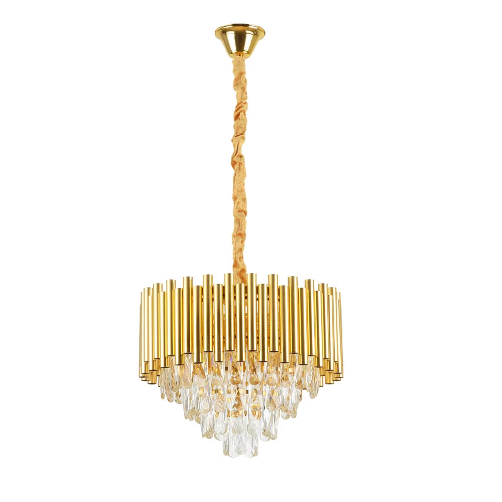 LOYALHEARTDY 4 Layer Crystal Chandelier Flush Installation Elegant Golden Chandelier Ceiling Light Chandelier 110-120V